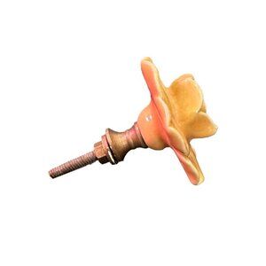 Antiqued flower cabinet knob